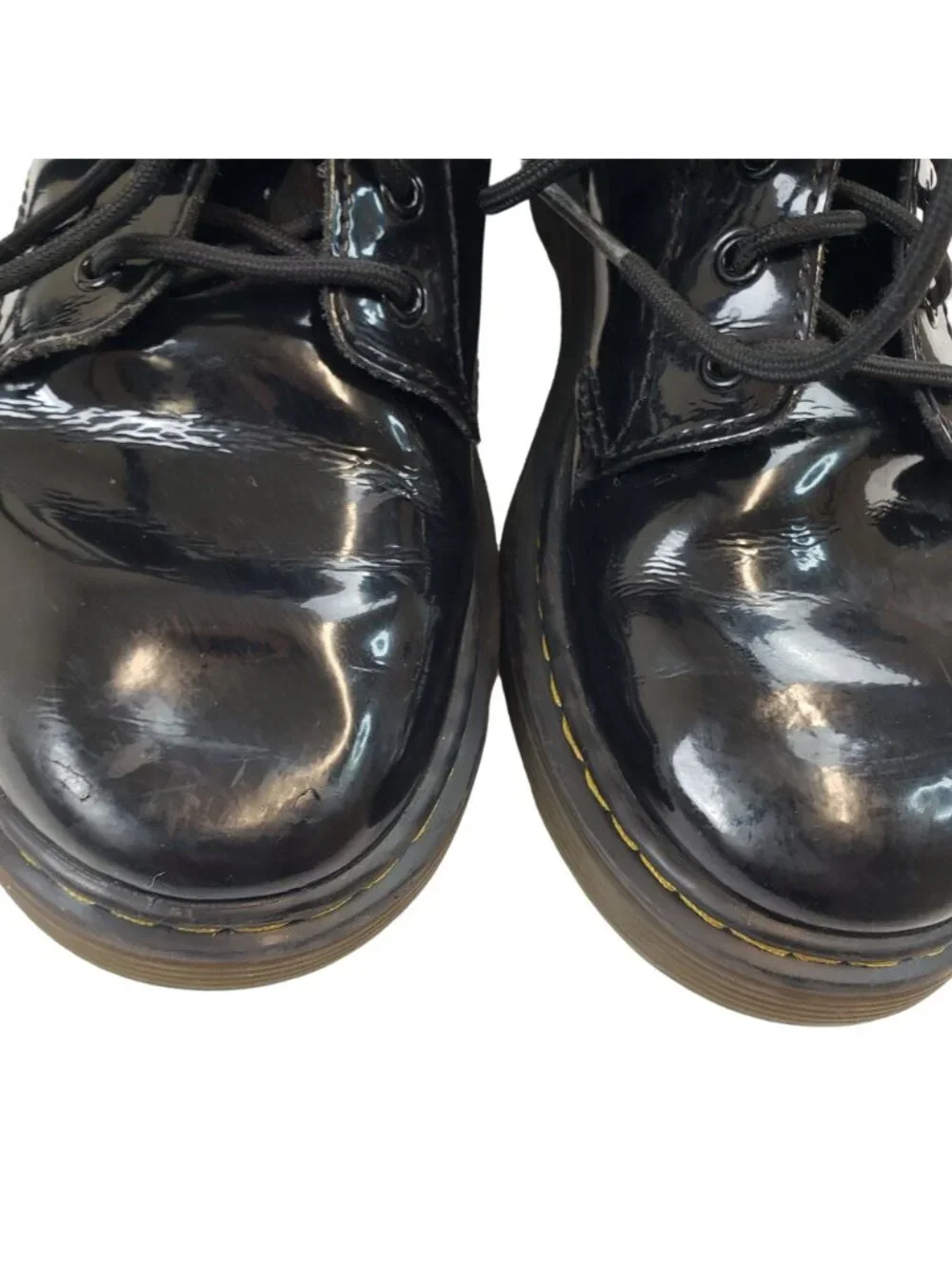 Dr. Martens 1460 J Delaney Black Patent Leather Boots Size Girl's 3